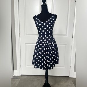 ModCloth Ixia navy and polka dot mini dress size small 06-43